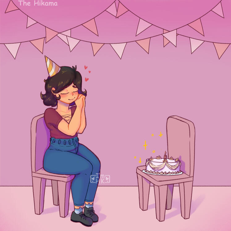 Dark night, Red fairy. Full body